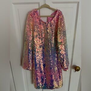Lola + The Boys Pink and Gold Sequin Dress
